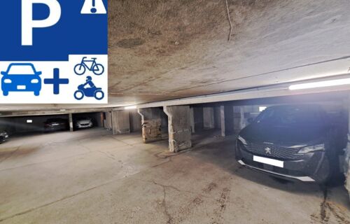 Place de parking couverte Voiture + Moto  en sous-sol secteur Petite France